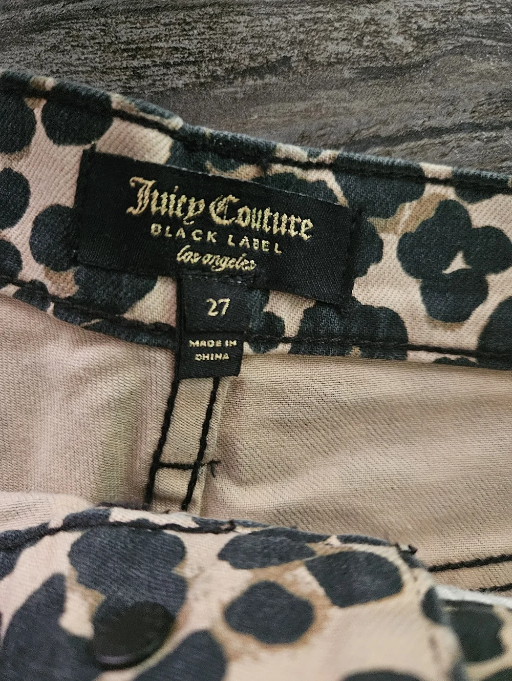 🐆 NWT Juicy Couture Black Label Leopard Print Denim Shorts - Sz 27